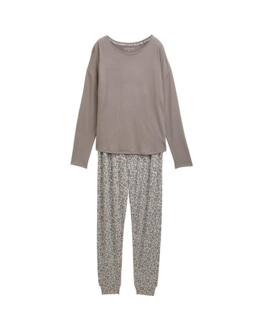 Tom Tailor Gray Pyjama-Set mit Allover-Print
