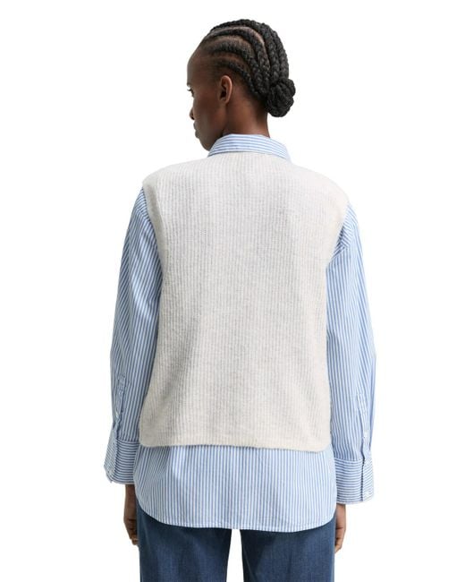 Tom Tailor White DENIM Pullunder mit Knopfleiste
