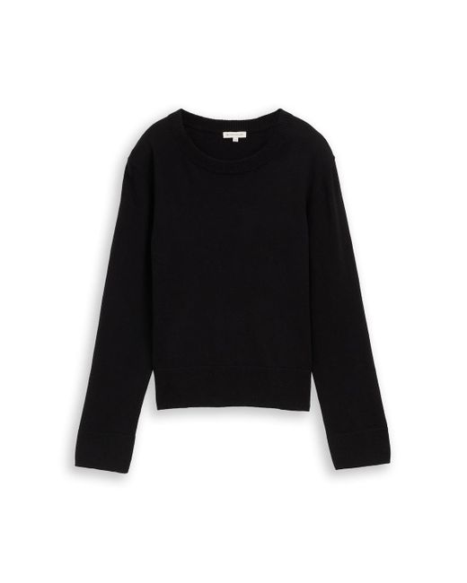 Tom Tailor Black Strickpullover mit Rundhalsausschnitt