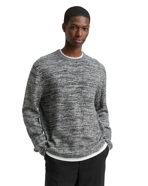 Tom Tailor DENIM Strickpullover im 2-in-1-Look in Gray für Herren