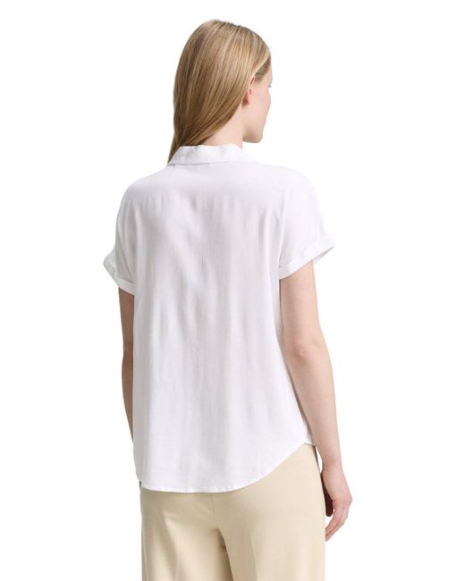 Tom Tailor White Loose Fit Bluse aus Viskose