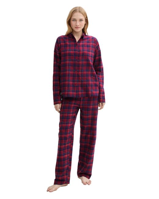 Tom Tailor Purple Pyjama-Set mit Karomuster