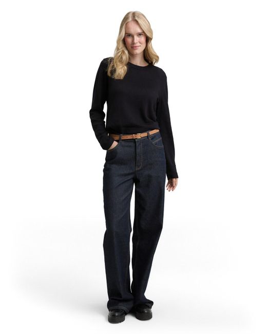 Tom Tailor Black Strickpullover mit Rundhalsausschnitt