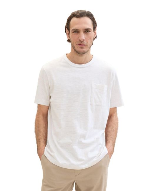 Tom Tailor T-Shirt mit Brusttasche in White für Herren