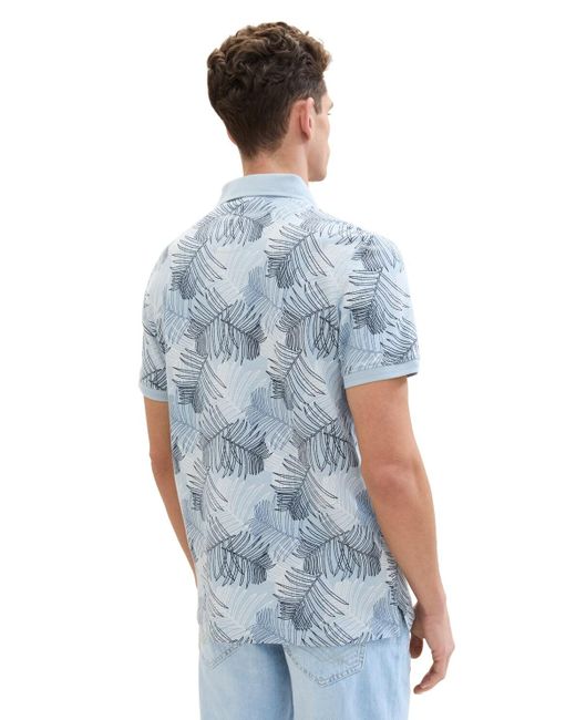 Tom Tailor Poloshirt mit Allover Print in Blue für Herren