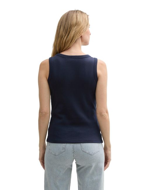 Tom Tailor Blue Top mit Rippstruktur