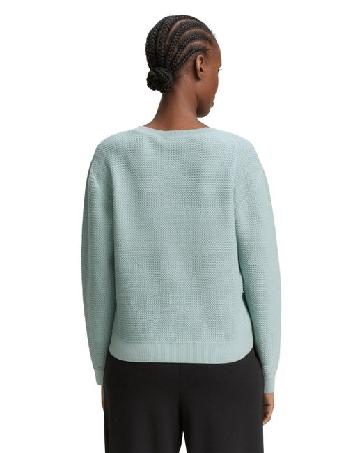 Tom Tailor Blue DENIM Strickpullover mit Rundhalsausschnitt