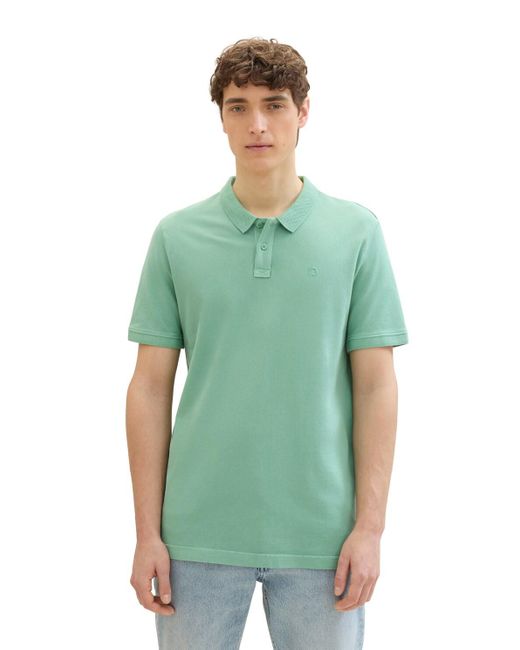 Tom Tailor DENIM Basic Poloshirt in Green für Herren