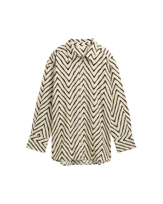 Tom Tailor White Oversize Bluse mit Leinenanteil