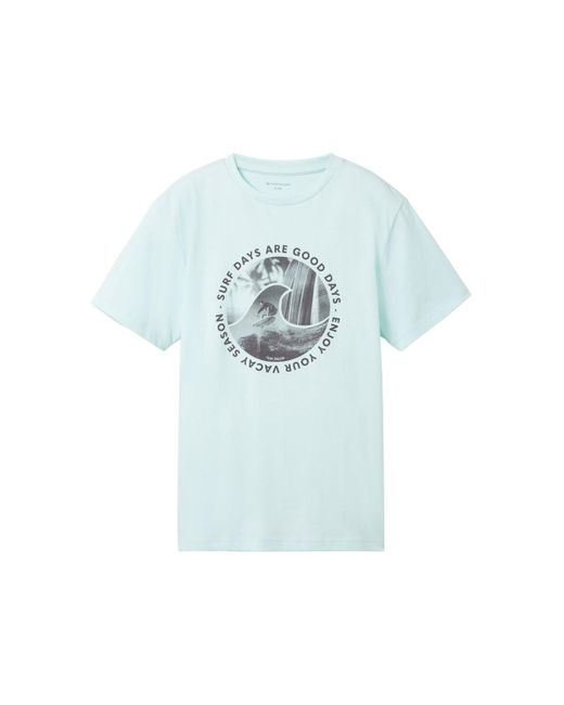 Tom Tailor Jungen T-Shirt mit Print in Blue für Herren