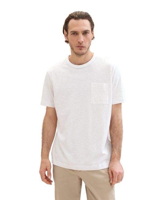 Tom Tailor T-Shirt mit Brusttasche in White für Herren