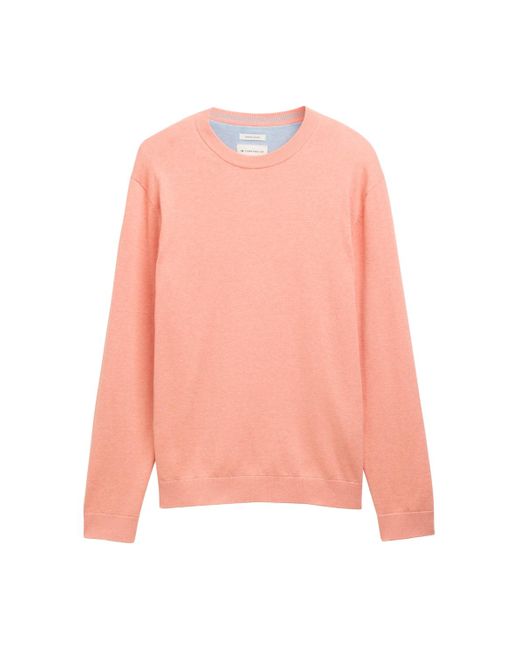 Tom Tailor Basic Strickpullover aus Baumwolle in Pink für Herren
