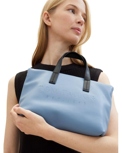 Tom Tailor Blue TTTHESSA S Shopper mit Logo-Prägung