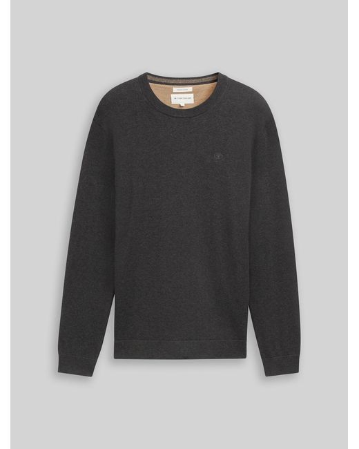 Tom Tailor Strickpullover aus Baumwolle in Black für Herren