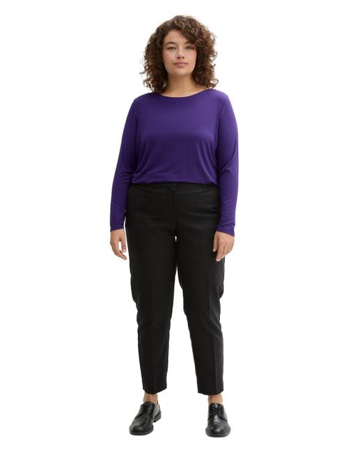Tom Tailor Purple Plus Size - Langarmshirt mit Modal