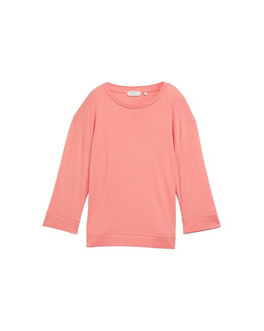 Tom Tailor Pink Langarmshirt mit Rundhalsausschnitt