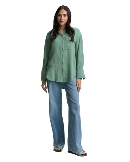 Tom Tailor Green Oversize Musselin Hemdbluse