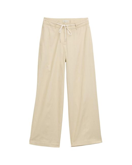 Tom Tailor Natural TTLEA Wide Leg Hose mit Kordelzug