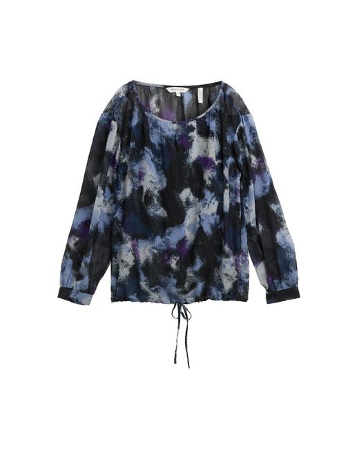 Tom Tailor Blue Gemusterte Chiffon Bluse