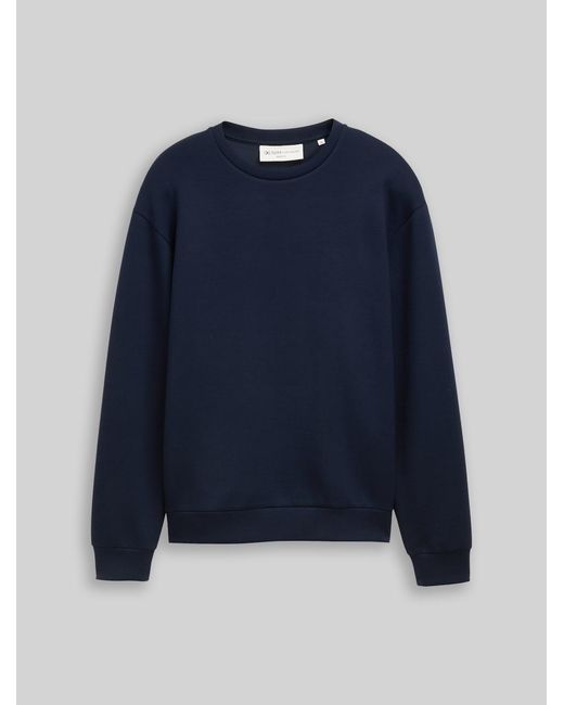 Tom Tailor DENIM Basic Scuba Sweatshirt in Blue für Herren