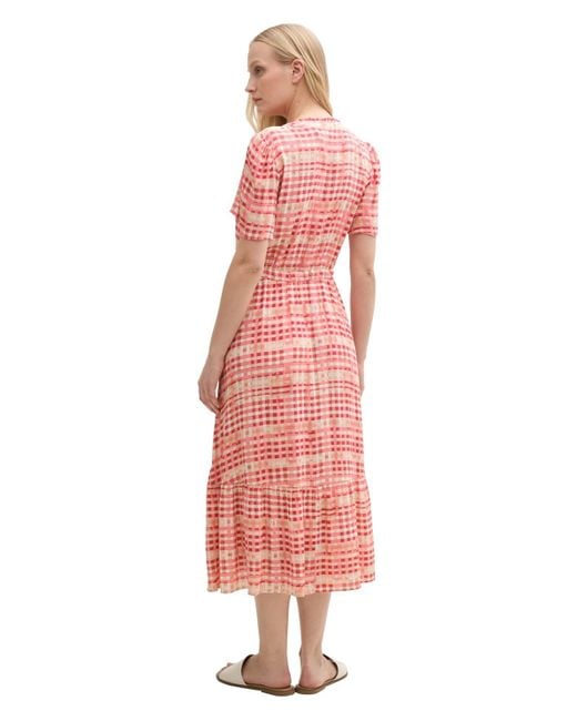 Tom Tailor Pink Maxi-Kleid mit Muster