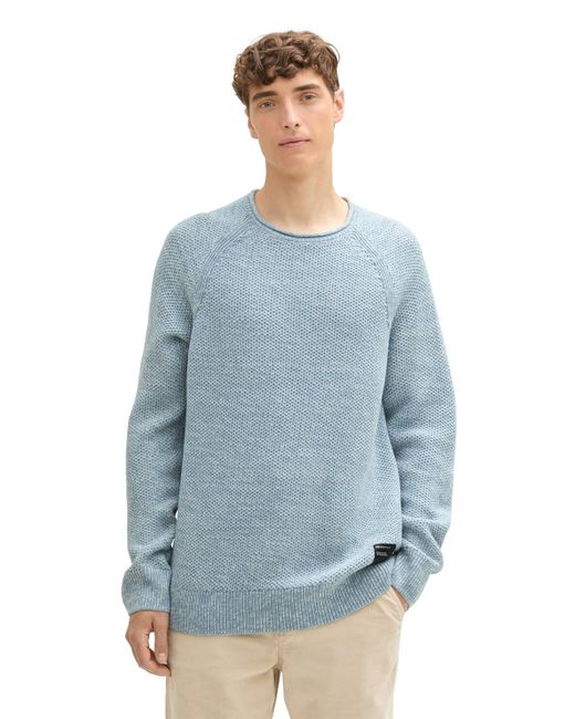 Tom Tailor DENIM Strickpullover mit Struktur in Blue für Herren