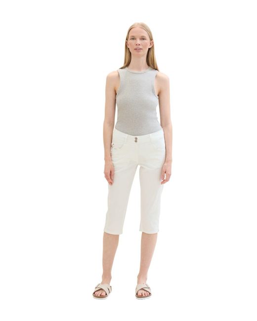 Tom Tailor White Tapered Relaxed Hose mit Bio-Baumwolle