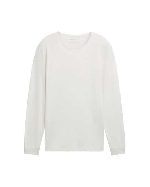 Tom Tailor DENIM Basic Langarmshirt in White für Herren