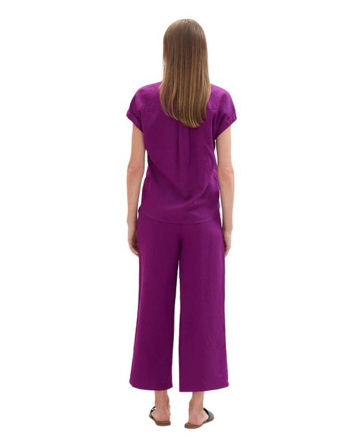Tom Tailor Purple Culotte Hose mit Leinen