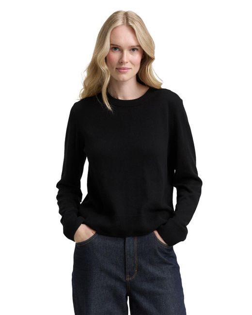 Tom Tailor Black Strickpullover mit Rundhalsausschnitt