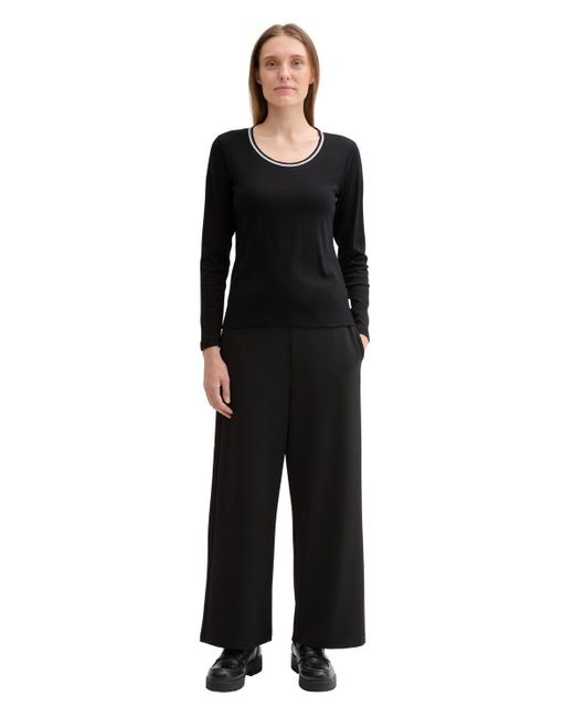 Tom Tailor Black Langarmshirt mit Rundhalsausschnitt
