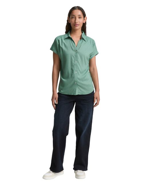Tom Tailor Green Loose Fit Bluse aus Viskose