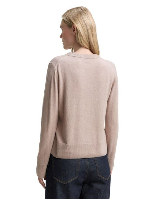Tom Tailor Natural Strickpullover mit Rundhalsausschnitt