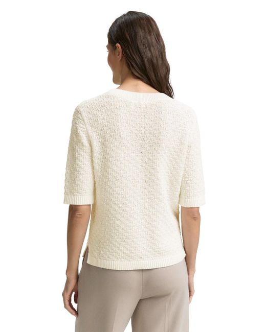Tom Tailor White Strickpullover mit Struktur