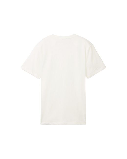 Tom Tailor Jungen T-Shirt mit Bio-Baumwolle in White für Herren