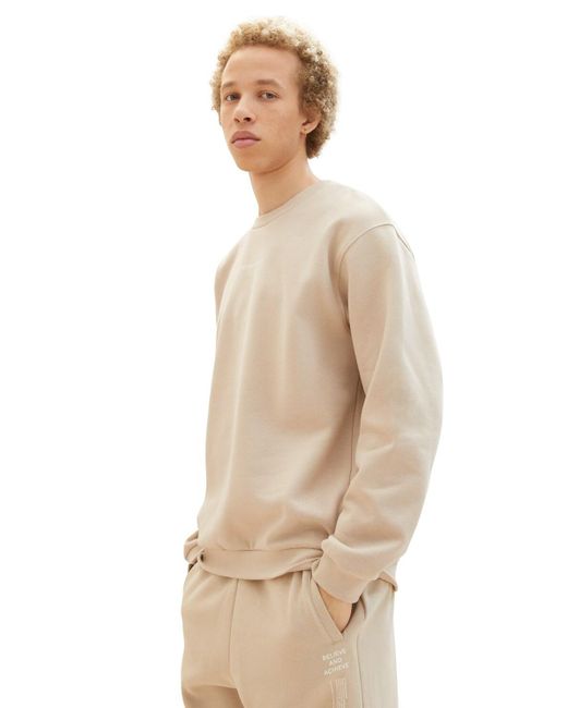Tom Tailor DENIM Sweatshirt mit Bio-Baumwolle in Natural für Herren