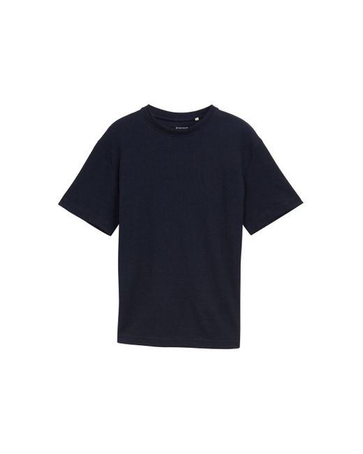 Tom Tailor Basic T-Shirt mit Struktur in Blue für Herren