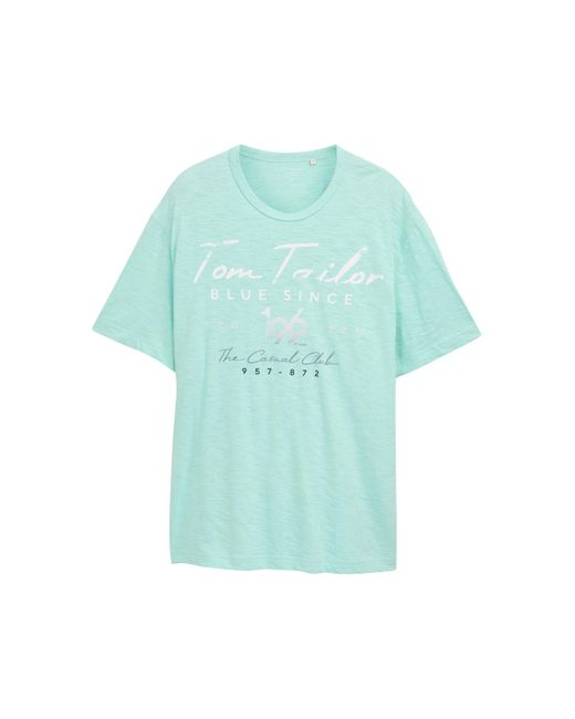 Tom Tailor Plus Size - T-Shirt mit Print in Blue für Herren