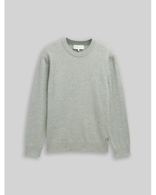 Tom Tailor DENIM Basic Strickpullover aus Baumwolle in Green für Herren