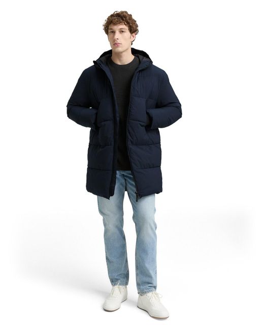 Tom Tailor DENIM Puffer Parka mit Kapuze in Blue für Herren