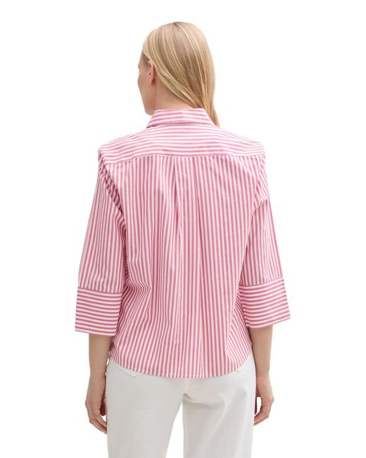 Tom Tailor Pink Loose Fit Bluse mit Streifenmuster