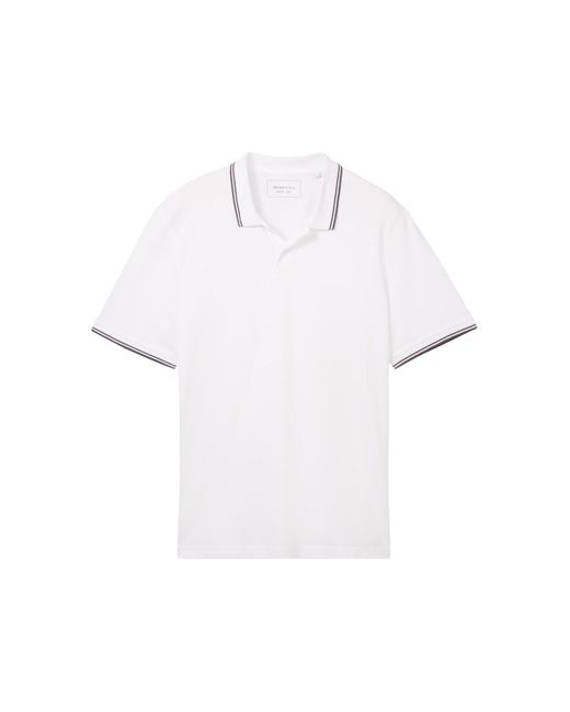 Tom Tailor DENIM Basic Poloshirt in White für Herren