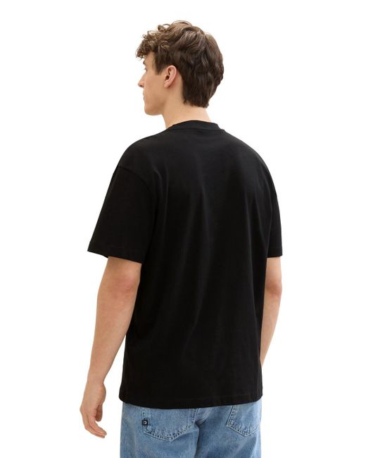 Tom Tailor DENIM T-Shirt mit Logo Print in Black für Herren