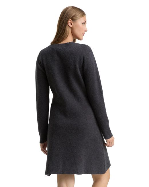 Tom Tailor Black DENIM Mini Skater Strickkleid
