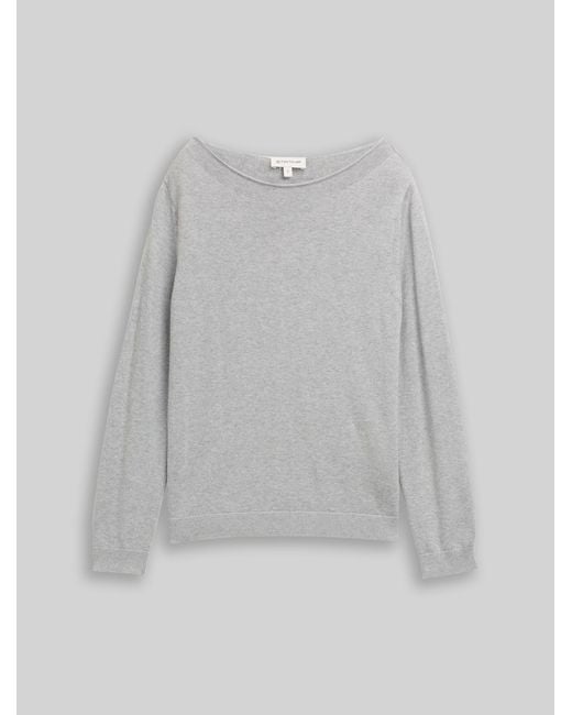 Tom Tailor Gray Strickpullover mit U-Boot-Ausschnitt