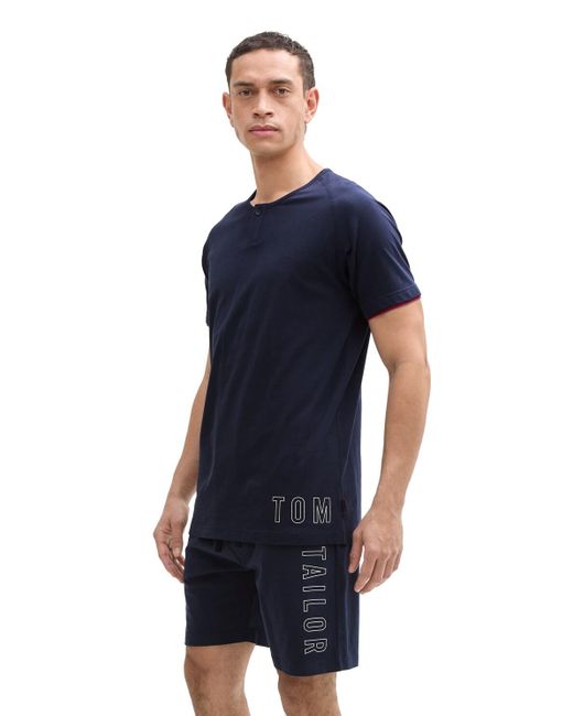Tom Tailor Pyjama-Set aus Baumwolle in Blue für Herren