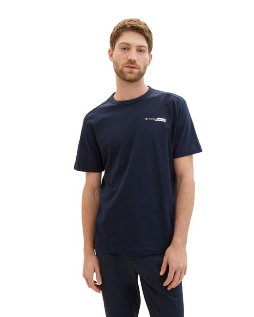 Tom Tailor T-Shirt mit Logo Print in Blue für Herren