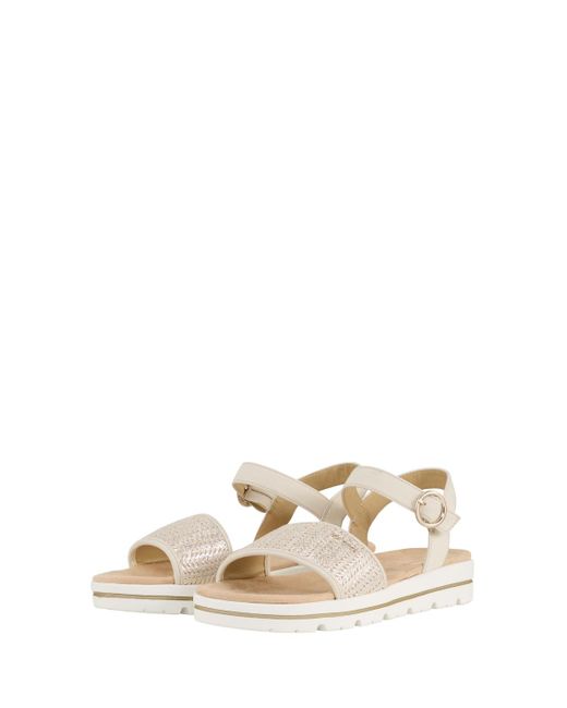 Tom Tailor Natural Flache Sandalen mit Flechtmuster