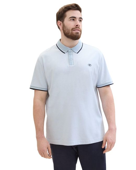 Tom Tailor Plus - Basic Poloshirt in Blue für Herren