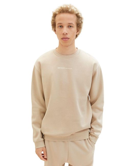 Tom Tailor DENIM Sweatshirt mit Bio-Baumwolle in Natural für Herren